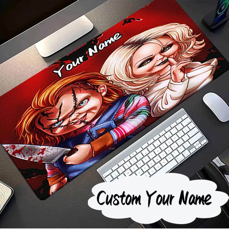 Custom Name Mouse pad Love And Horror Doll Pattern Mouse pad, Gaming Mouse Pad, keyboard pad, Desk Decor for computer notebook Fan Birthday Gift