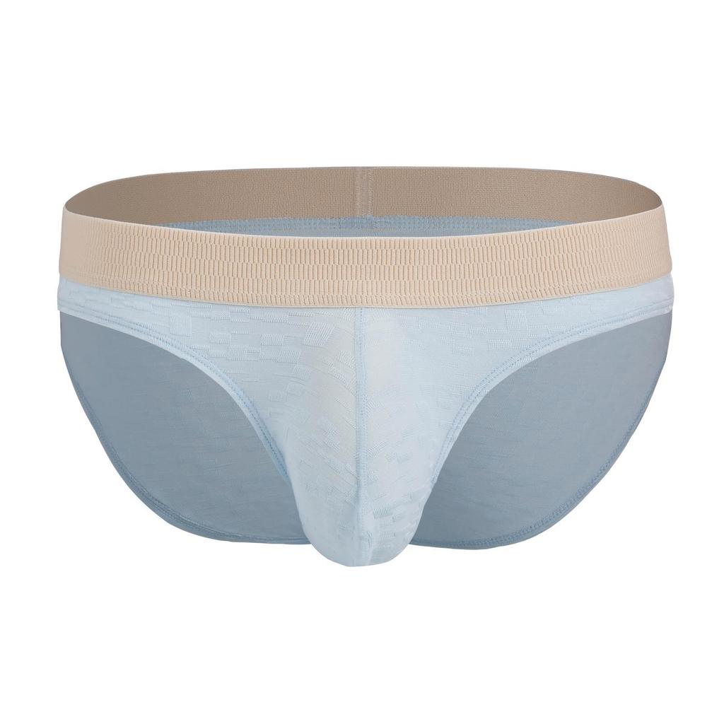 Men Spring and Summer New Sexy Texture Cotton High Split Low Waist Briefs