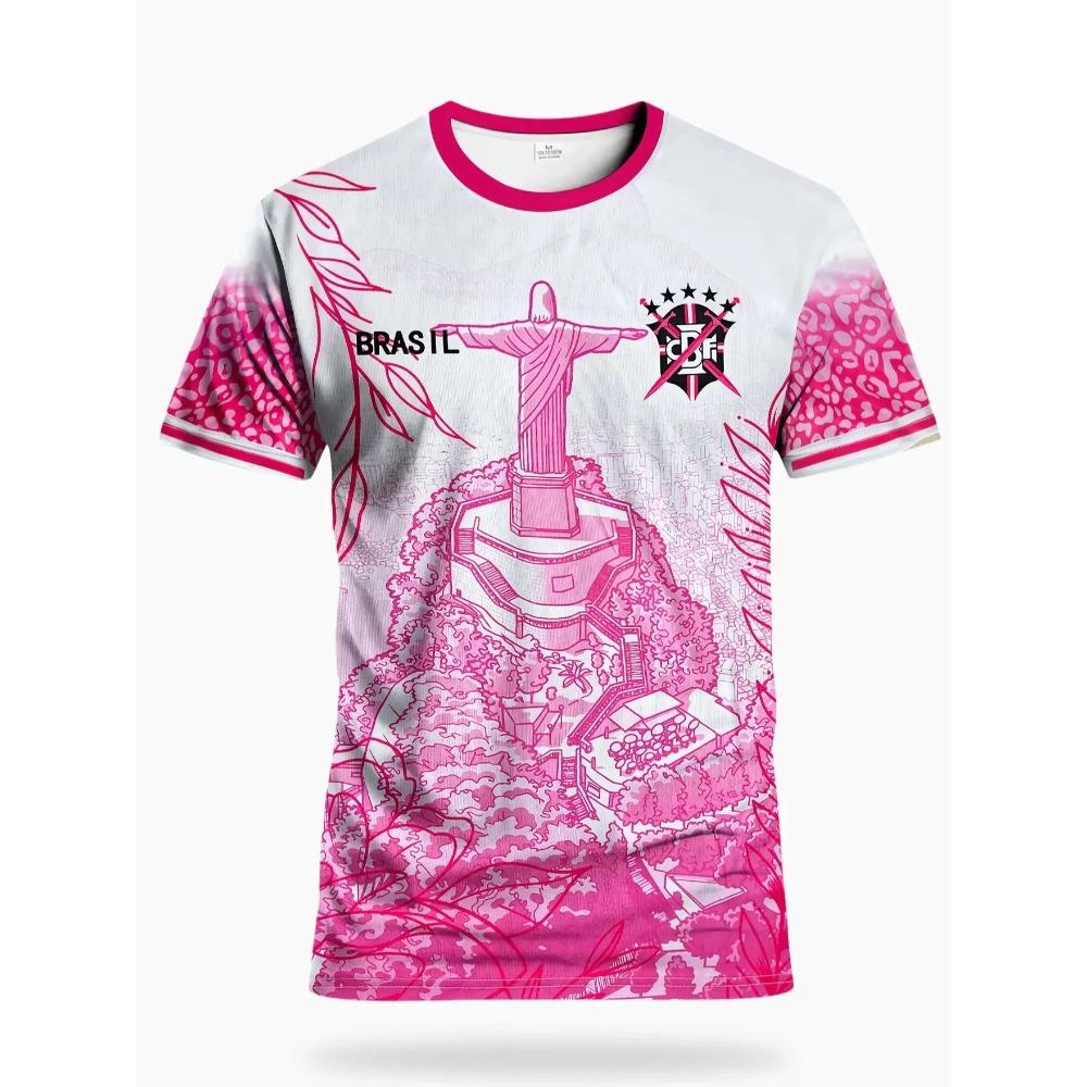 

New Brazilian Football Men s T-shirt Outdoor Sports Daily Round-Neck Short Sleeve Tops Summer Training Quick-Dry Men Clothing 6XL