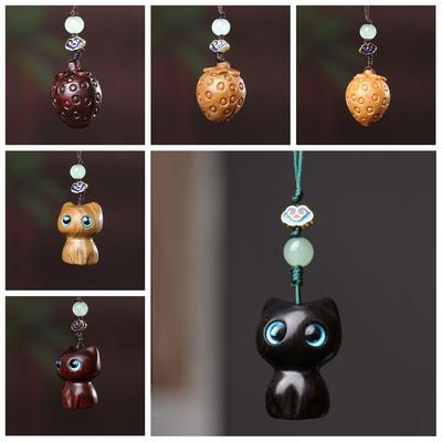 Pendant Mobile Phone Ring Strawberry Lucky Cat Pendant Unique Key Chain Strap  Men