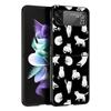 Funny Black Cat Phone Case For Samsung Galaxy Z Flip3 Flip4 Flip5 Case Shell For Z Flip 3 4 5 6 7 Hard Folding Cover