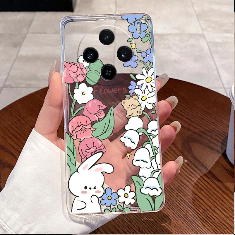 Case For Vivo X100 Transparent TPU Soft Cover For Vivo X100 Pro/X100s Pro Cute Little Panda Pattern Shockproof Couple Shell