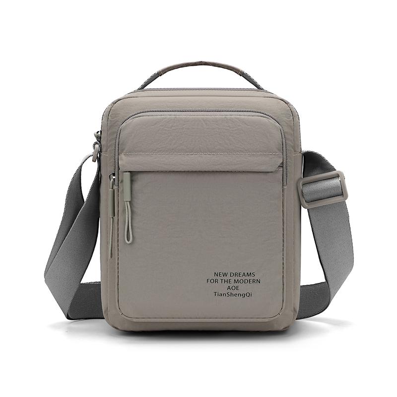 Men's Nylon Crossbody Backpack Fashionable Versatile Summer New Style Waterproof Single Shoulder Sling Bag Simple Design