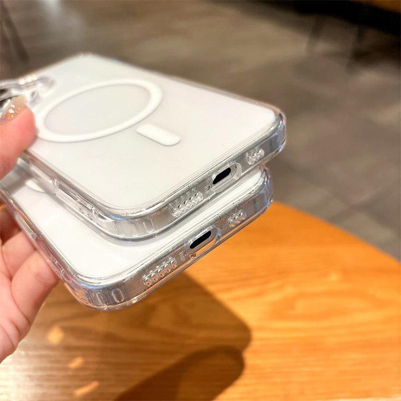 HD Clear Acrylic Magnetic Case For iPhone 16 Pro Max Plus For Magsafe Wireless Charging Cover With Camera Control Button Protect