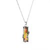 Nordic fashion personality colorful necklace with colorful stones, hot selling glass pendant, fashionable charm jewelry gift