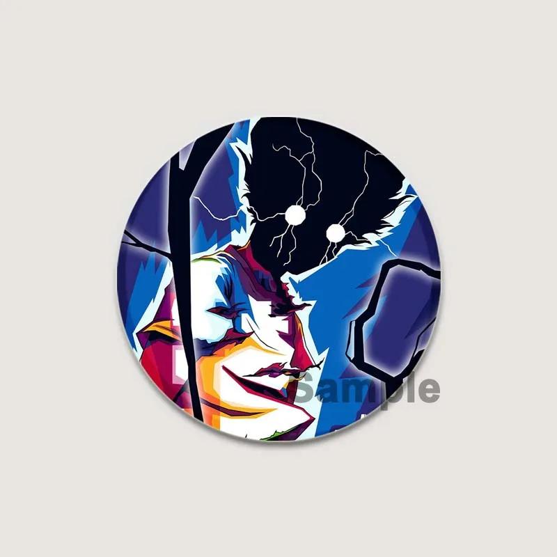 32/44/58mm Japanese Anime Mob Psycho 100 Badges On Backpack Accessories Lapel Pins Cartoon Brooches for Clothes Bag Decor Fans Gifts