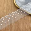 15 Yards Mesh Lace Fabric Embroidered Edge Wave Lace Peas Pattern Dot Lace  DIY Sewing