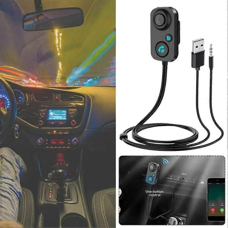 Wireless Bluetooth 5.1 Transmitter Receiver Car Music Audio 3.5 Mm Aux Adapter
