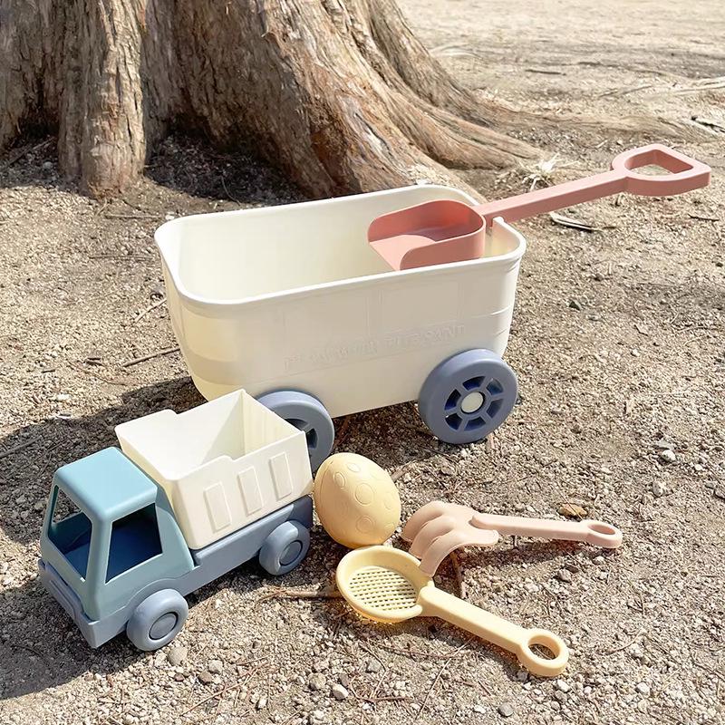 

Role-Playing Beach Toy Set: Shovel Car, Trolley, and Water Sand Play