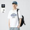 Men's Trendy Black Ice Silk Cotton Crew Neck Loose Fit Printed Short Sleeve T-Shirt