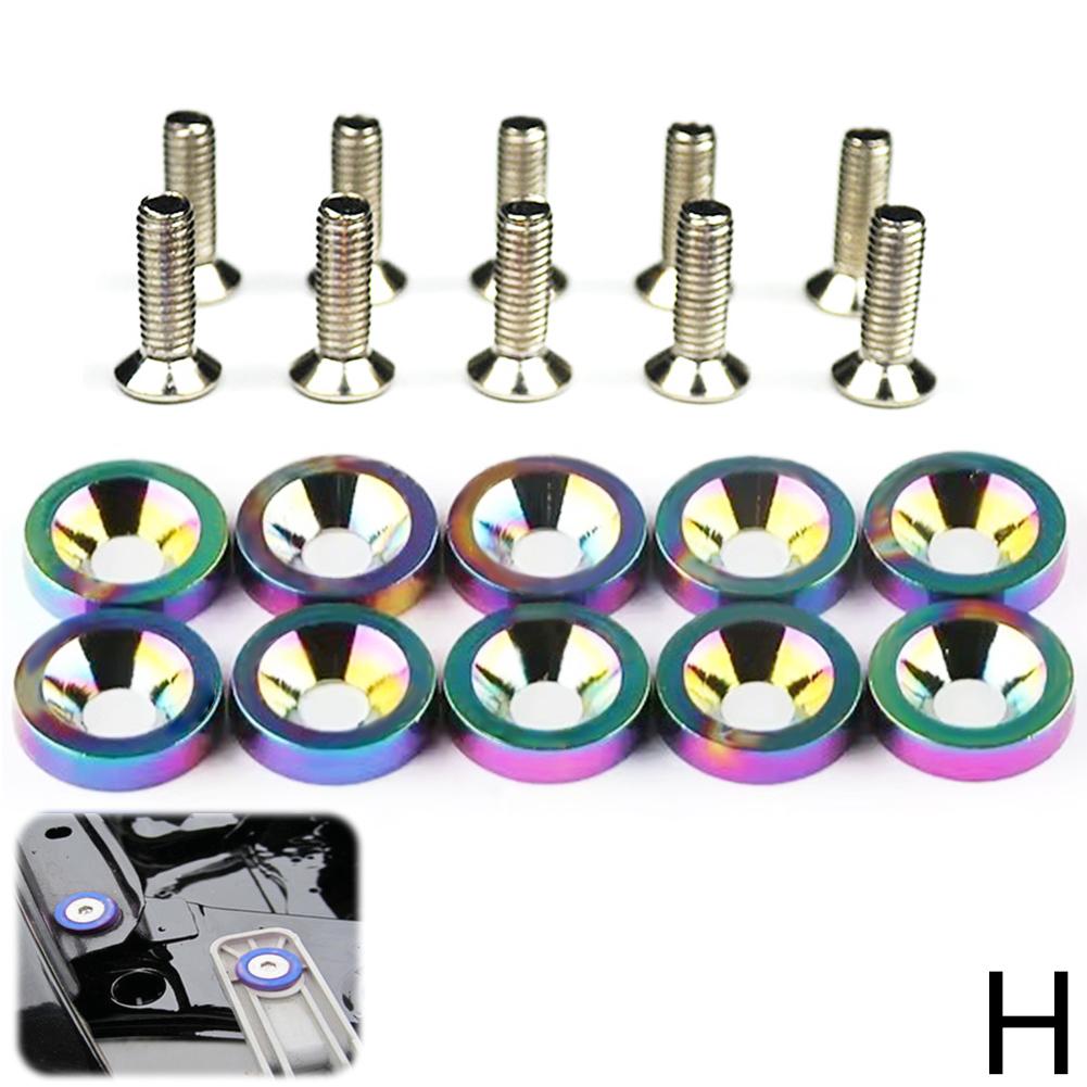 

НОВЫЕ универсальные 10 шт. M6 автомобильный стиль модификация наклейки JDM наклейки пароль шайба номерной знак болты автомобильные аксессуары