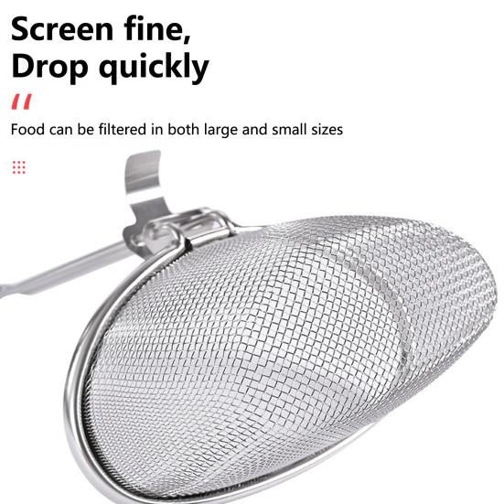 Colander Spoon Drain Quickly Non-deformed Hook Design Skimmer Non-tumbling Stainless Steel