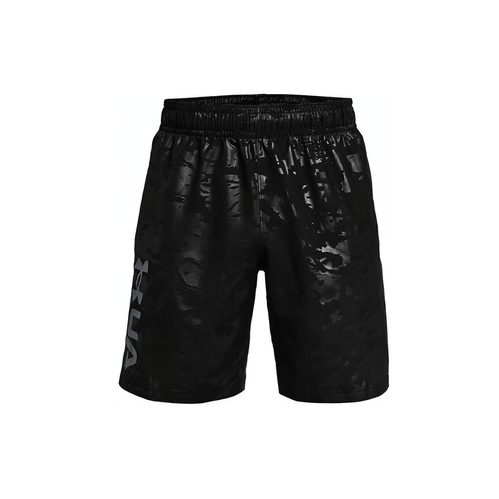 Under Armour Textured Print Woven Training Shorts Men Shorts Black 1361432-001