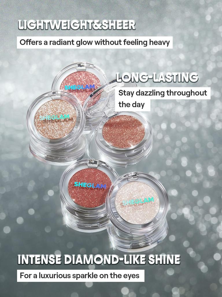 SHEGLAM Enigma Sparkly Eyeshadow Lightweight Texture Diamond Shine - Pure