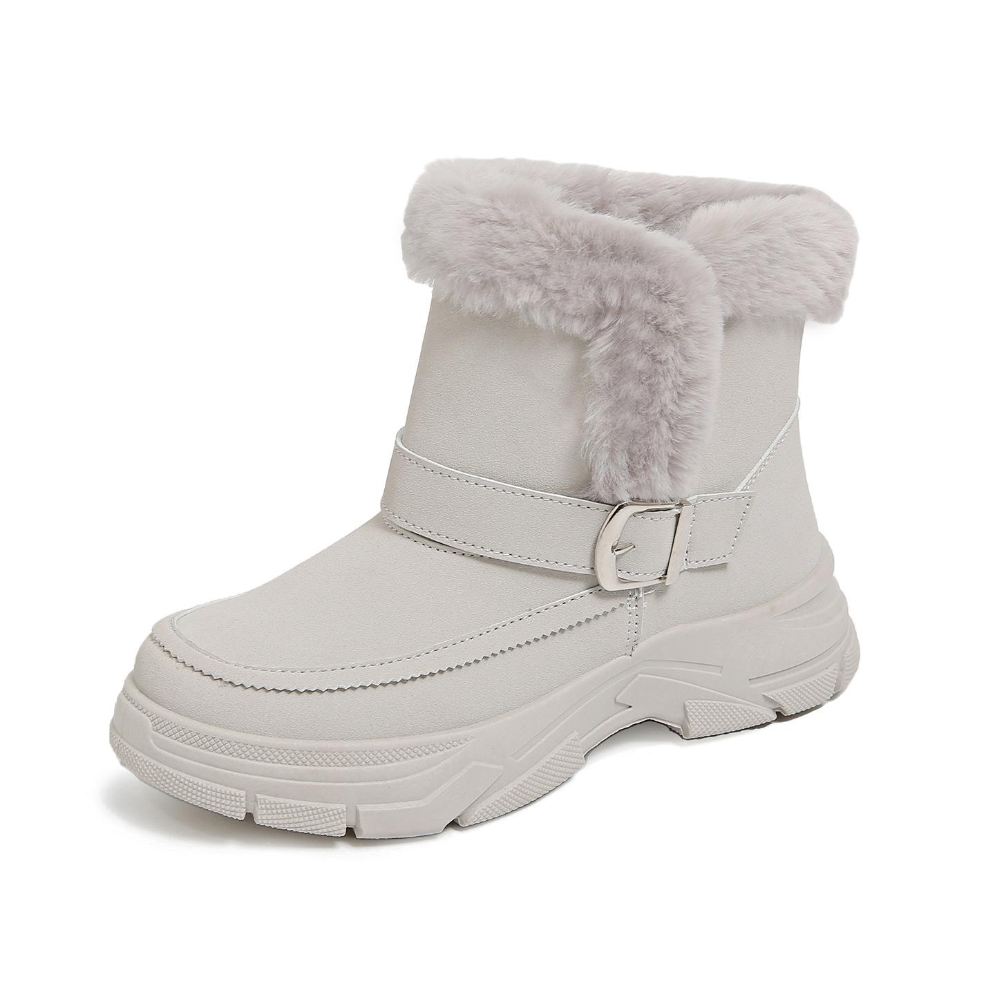 

[Фанфна] Женские ботинки-луноходы на платформе 2025 новинка Северо-восточные хлопковые туфли с набивкой и утолщенным слоем на зиму для тепла и универсальности 42 серый