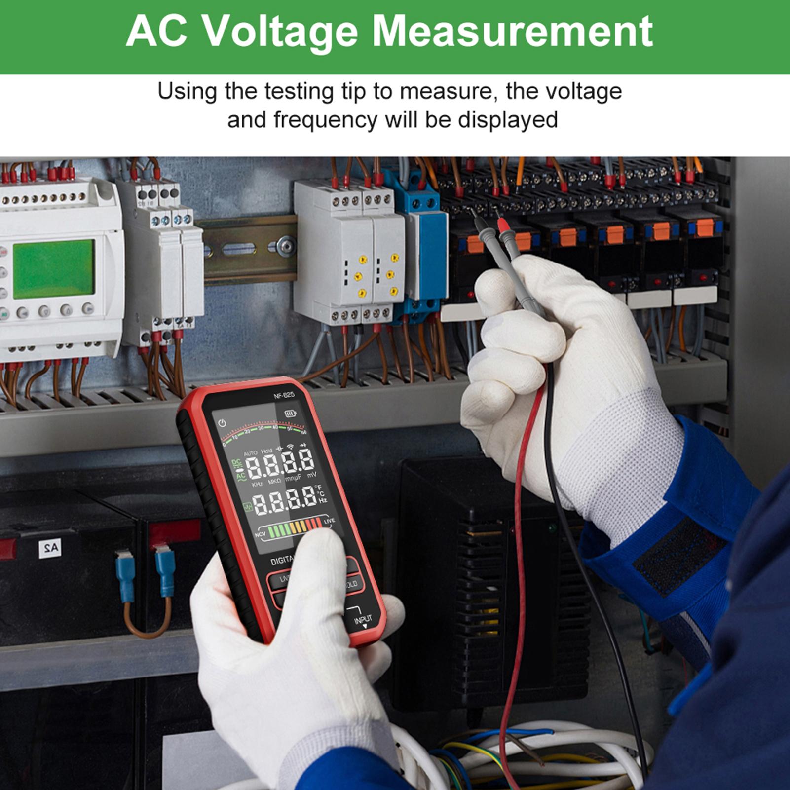 

Розумний цифровий мультиметр, 6000 відліків, акумуляторний мультитестер з великим РК-дисплеєм, ACDC
