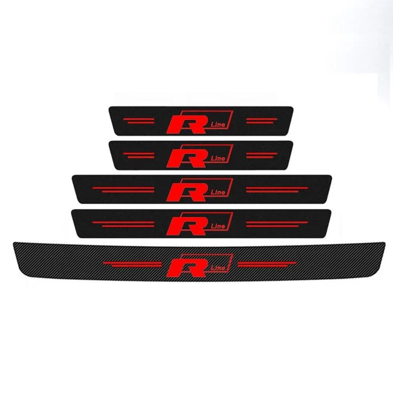 RSQ1 VW 2026 Hot for Volkswagen Car Door Sill Threshold Protector Sticker Rline R line Golf Polo Jetta Trunk Door Bumper Scratch Guar
