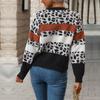 Vintage Fashion Elegant Casual Women's Jacquard Leopard Print Long-sleeved Sweater Women's Fall