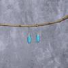 Genuine Turquoise Earrings Long Gemstone Boho Earrings for Women Sterling Silver Handmade Dangles Turquoise Drop Earrings Unique Gifts