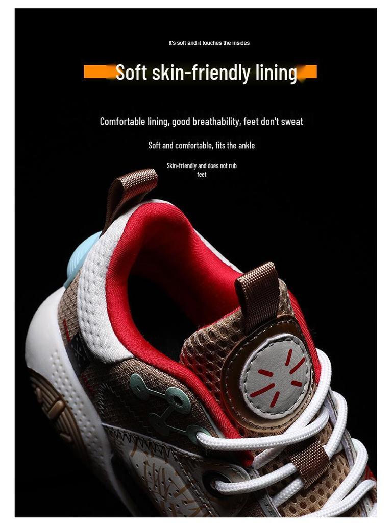 Atmungsaktive Sportschuhe für Jungen, Herbst 2025, Rutschfest, Langlebige Basketballschuhe, Geruchshemmend, Geräuschreduzierendes Design für Mittel- und ältere Kinder