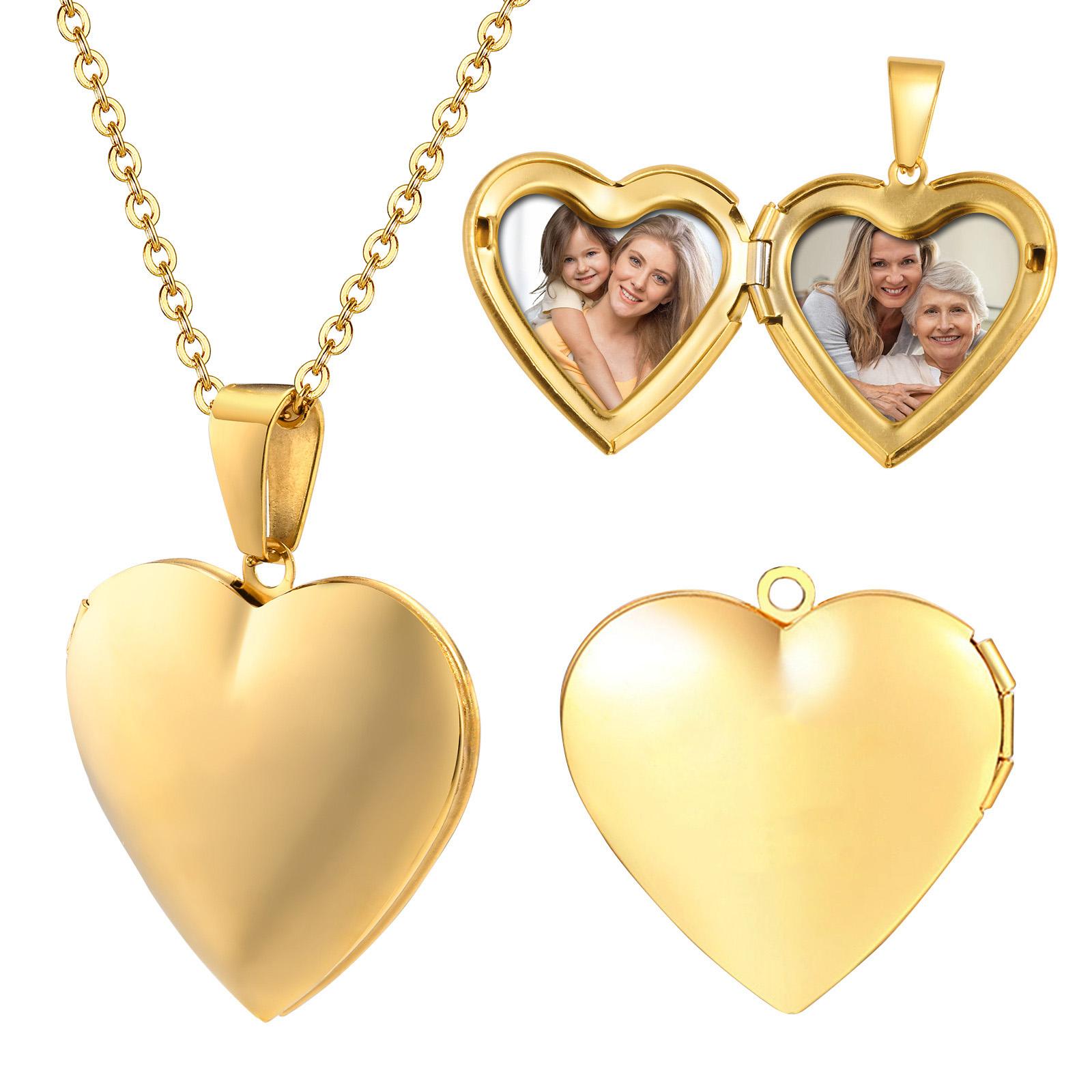 

Stainless Steel Jewelry Heart Locket Pictures Memory Photo Custom Name Date Necklace For Women Girlfriend Valentine s Day Gift