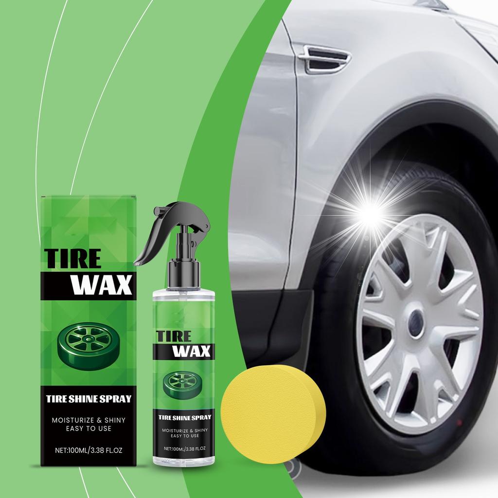 Wheel Gloss Spray Set Car Tire Maintenance Decontamination Polishing Black Gloss Care Agent 100ml