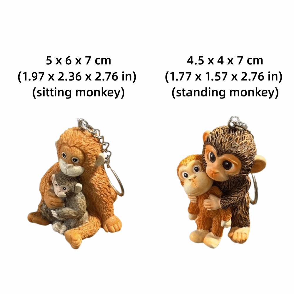 Resin Monkey Doll Keyring 3D Monkey Pendant Monkey Resin Ornament Monkey Keychain  Kids Gifts