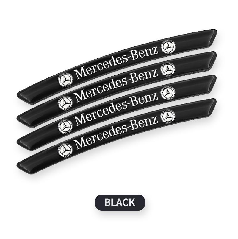 4pcs Aluminium Chrome Black Logo AMG Sticker Car Wheel Sticker Rims Cover Badge Decal For Mercedes Benz AMG Accessories