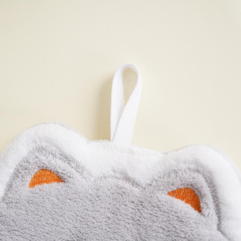 Çizgi Film Burger Hayvan Havlu Asılı Mutfak El Silme Kalınlaştırılmış Mendil Bez Emici Asma Halkalı Banyo Malzemeleri