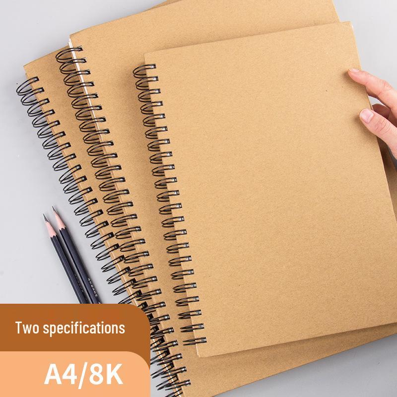 A4 Coil-Bound Thickened Sketchbook: Blank Watercolor Marker Paper for Children's Art