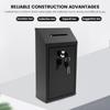 Wall Mounted Mail Box Metal Donation Box with Practical Slot Lock and Key Safe Reliable Cash Drop Box for Home Office Outdoor