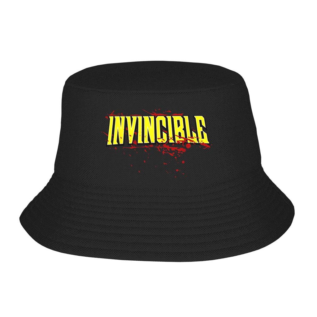 Invincible OmniUnisex Black and White Bucket Hat Beach Hatwear Accessories Fishing Hat for Girl Boonie Hat Lightweight