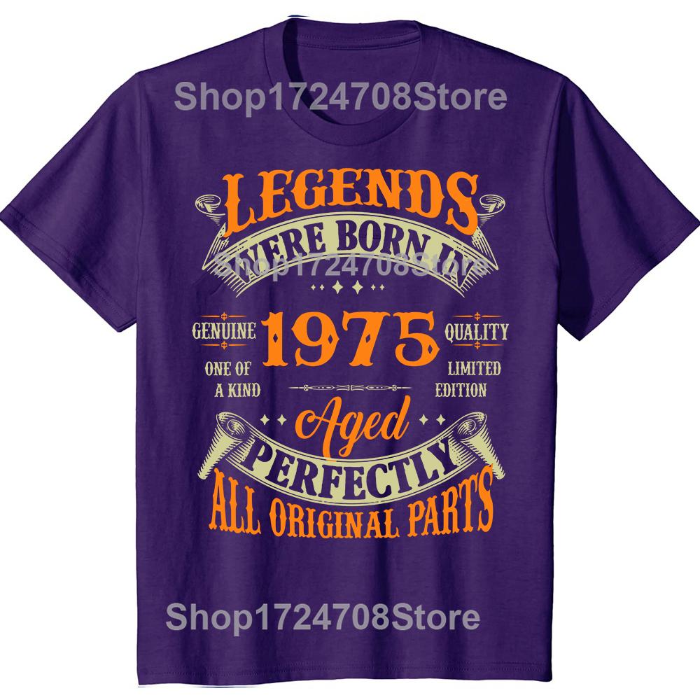 Novelty Born In 1975 Vintage T Shirts Graphic Cotton Streetwear Short Sleeve Birthday Gifts 50 Years Old Tshirt Mens Clothing