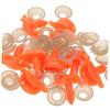 NUOBESTY Duck Beak Parts, 30-Pack. Replacement plastic beaks for dolls and stuffed animals. Easy to attach and assemble. Orange. 3x2.5x1cm.