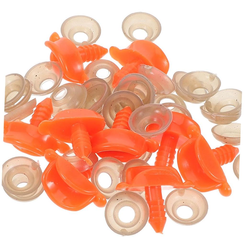 NUOBESTY Duck Beak Parts, 30-Pack. Replacement plastic beaks for dolls and stuffed animals. Easy to attach and assemble. Orange. 3x2.5x1cm.