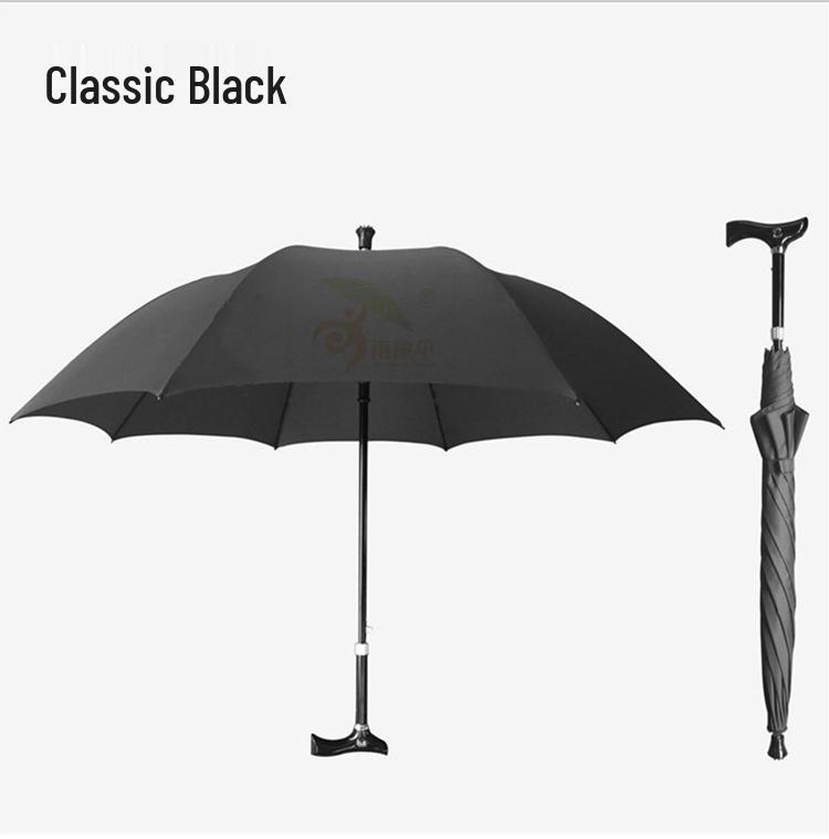 Adjustable Multi-functional Cane Umbrella with Anti-slip Long Handle - Automatic and Reinforced for Mountaineering
