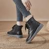 High-top shoes women's 2025 new autumn and winter velvet Martin boots leather spring and autumn shoes beef tendon soles short boots casual women's