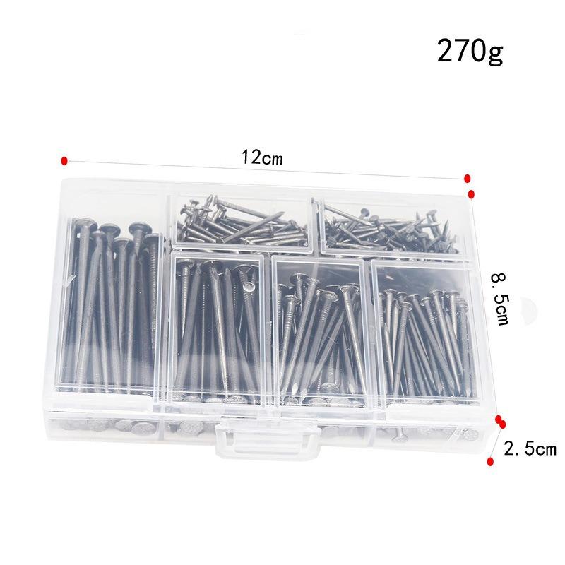 350PCS hanging nail combination hardware nail with tool set box wall nail multi-specification wooden board nail picture frame nail