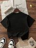 Boys'  Teens Casual Apricot Color Printed Round Neck Short Sleeve T-Shirt Summer Top Harajuku Clothes Short Sleeve Tee