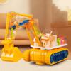 LED Mechanical Gear Excavator Toy Electric Light Up Excavator Toy  Children Gift