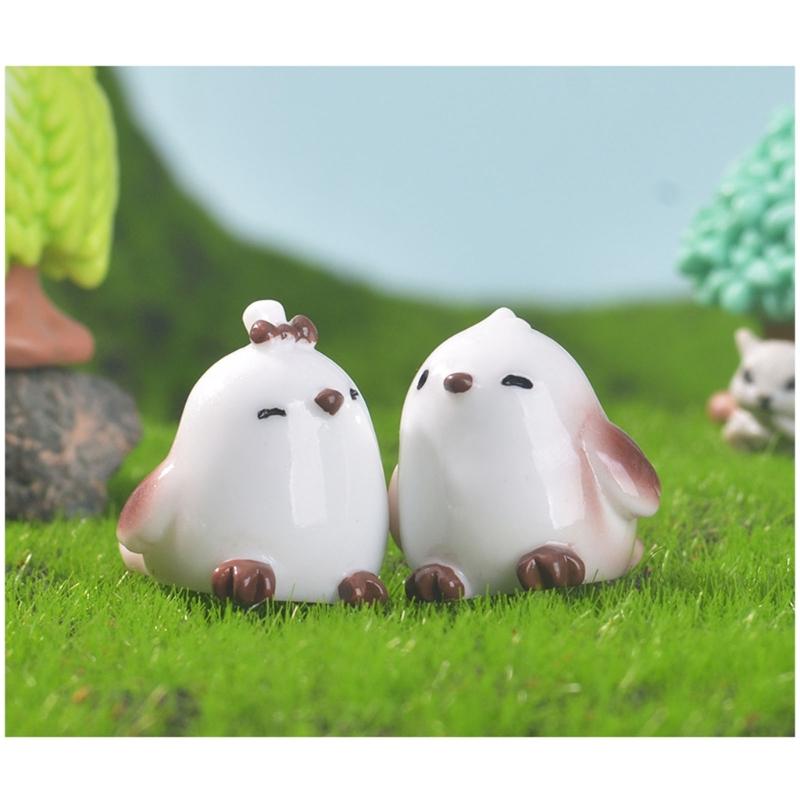 6Pcs Cute Handcrafted Tit Bird Figurine Resin Miniature Animal Ornaments For Desktop Shelf Decoration In Homes Or Office