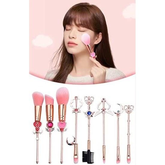 Smaele Makeup Brush Set Popular Sailor Moon Cosmetic Brushes Tools Eyebrow Super Soft Cute Professional Tool Includes Pink Bag Cleaner Purchased As
