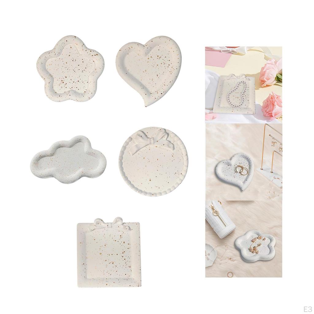 Decorative Tray Creative Shape Home Decor White Matte Jewelry Vanity Countertop Organizer