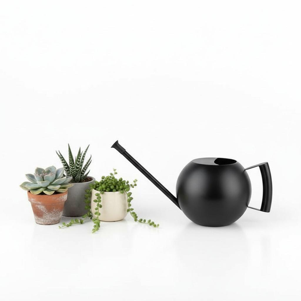 Watering Can for Outdoor Indoor Plants, Small 1000ML Stainless Steel Watering Pot with   Spout, Removable Nozzle, Metal Water Can for House Plant