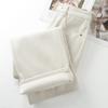 Ivory Fleece-Lined High-Waisted Wide-Leg Jeans - Women's 2024 Autumn/Winter Slimming Straight-Leg Pants
