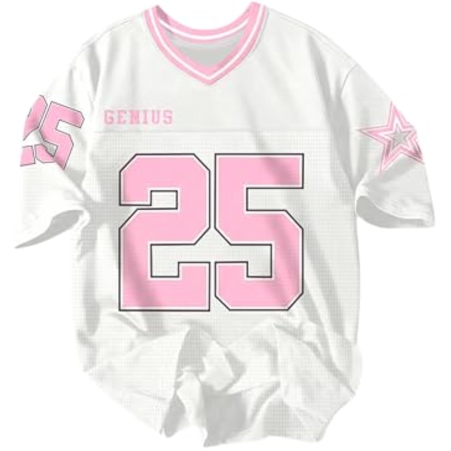 Herren Y2k Nummer Grafik T-Shirt mit kurzen Ärmeln, übergroß, Fußballtrikot-Shirts, Streetwear S white