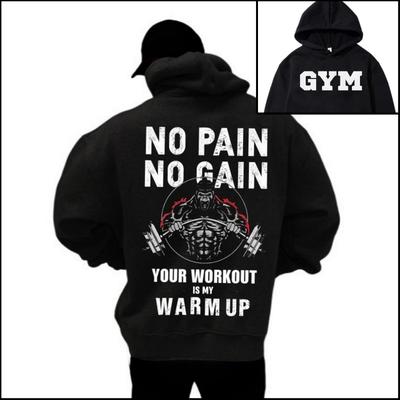 Men's Fitness Autumn Winter Hoodie, Sporty Fleece Style with Cozy Fleece Lining for Weightlifting & Gym Sessions