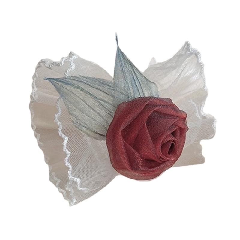 

Eye Catching Rose Wrist Cuffs Lightweight Ruffled False Sleeves Bride Wedding Dress Shirt Decors Wrist Cuffs Breathable