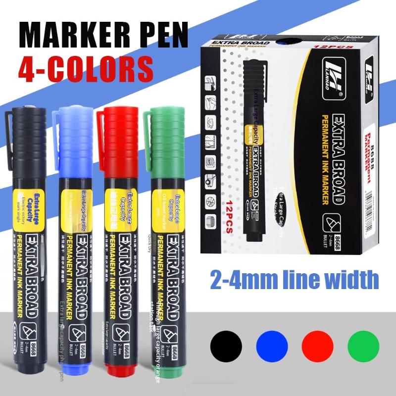 Hot Sale 12pcs Large-Capacity Marker,2-4mm Nib,Permanent Markers,Quick Drying,Logistics Marker Pen Courier Box Marker Pen