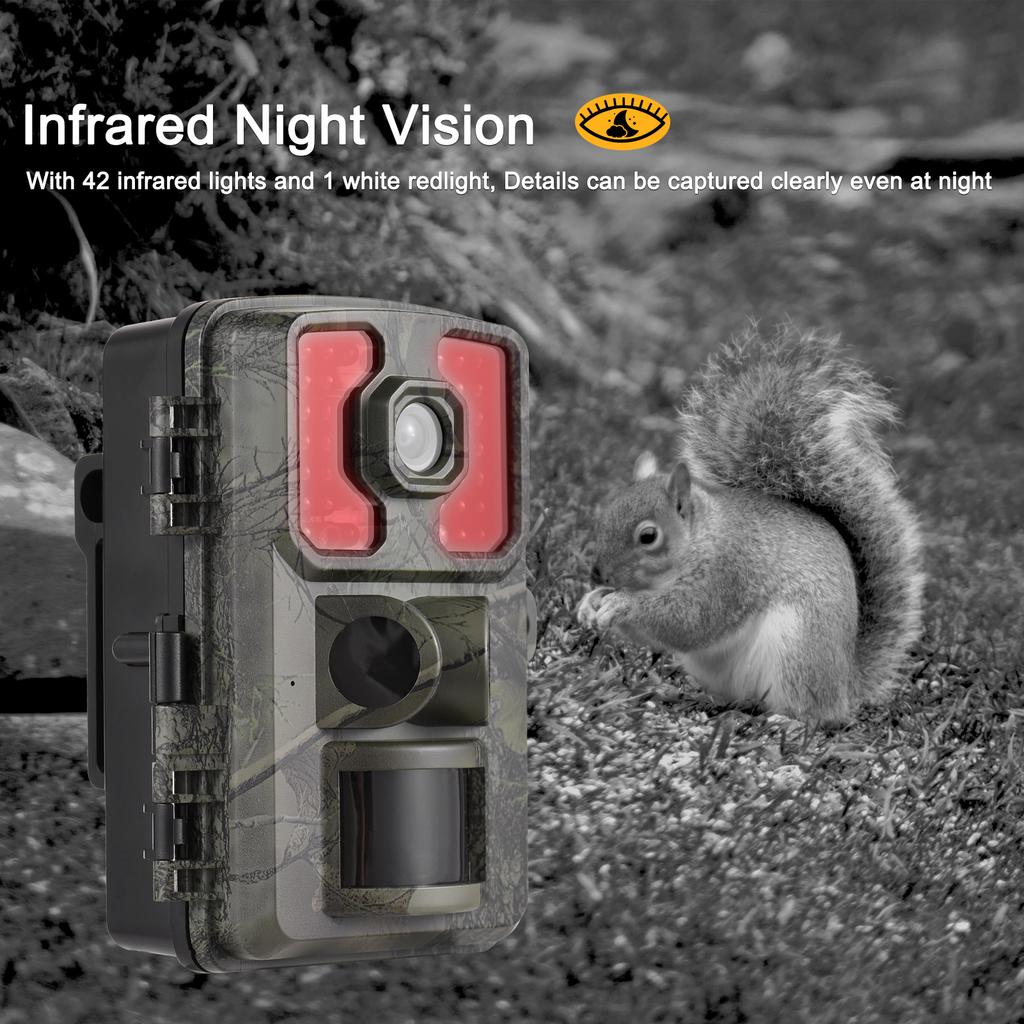 4K Trail Camera 16MP Wildlife Scouting Camera Tracking Camera with 2.0 Inch   Color Screen PIR Sensors 0.5s Trigger Time Supports Infrared Night Vis